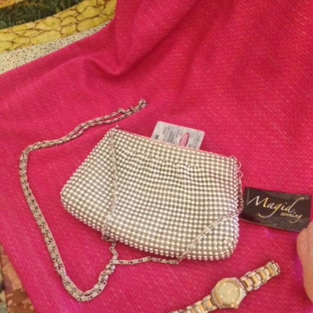 Crossbody Silver Tone Metal Evening Bag (NWT) - Picture 2 of 7